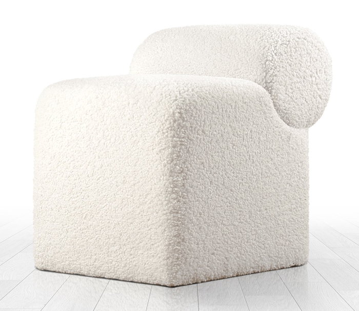 Atelier Del Sofa Monlik Kürk - Puf de Piel Sintética Blanco
